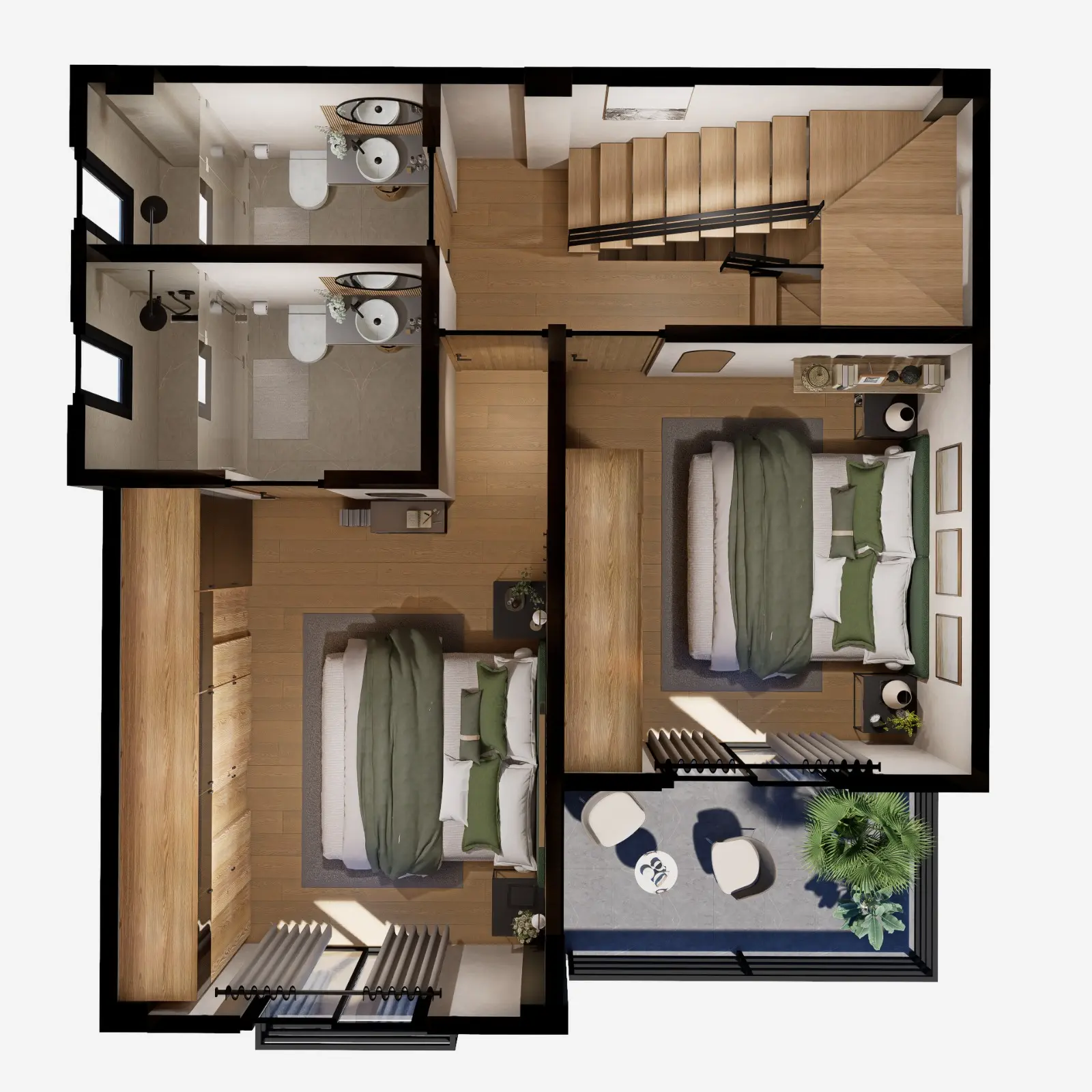 Planta alta de Casa Árbol.